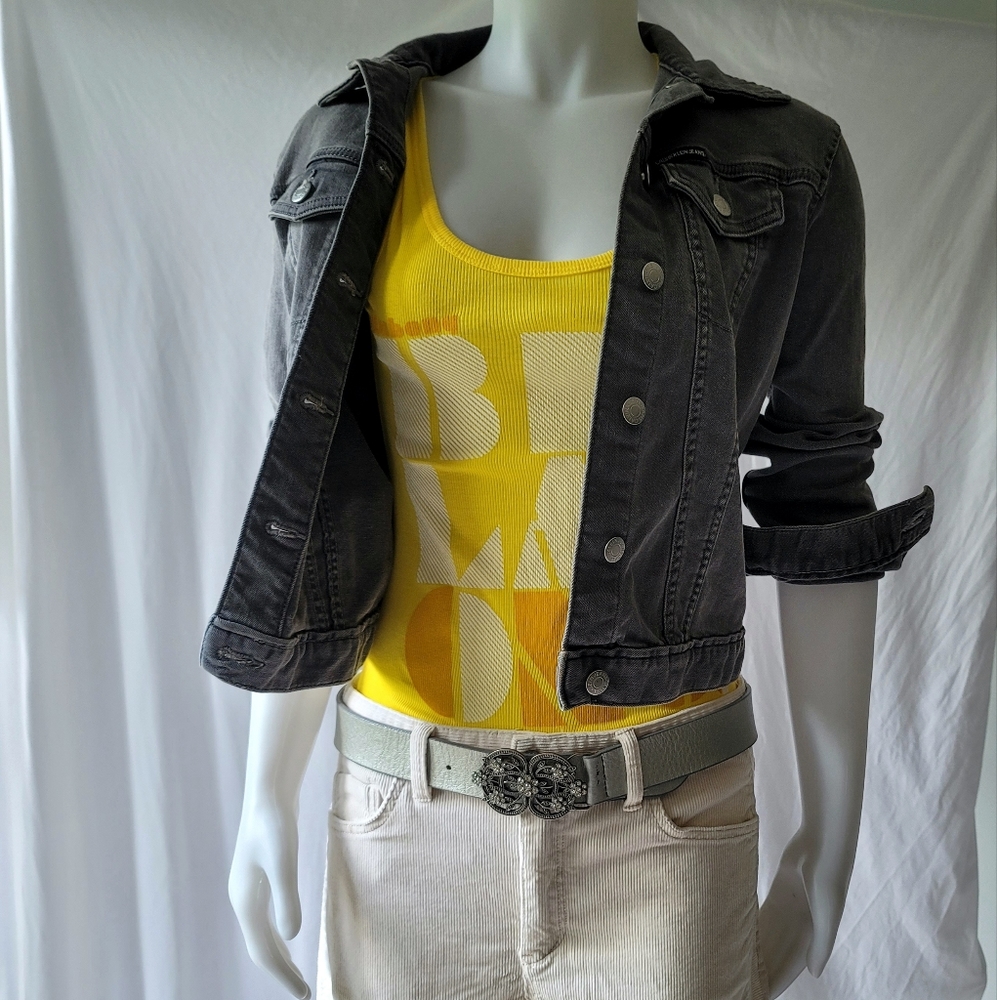 Calvin Klein Petite Gray Denim Jacket Size XS